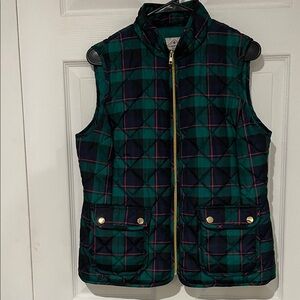 St. John's Bay Green and Blue Plaid Vest